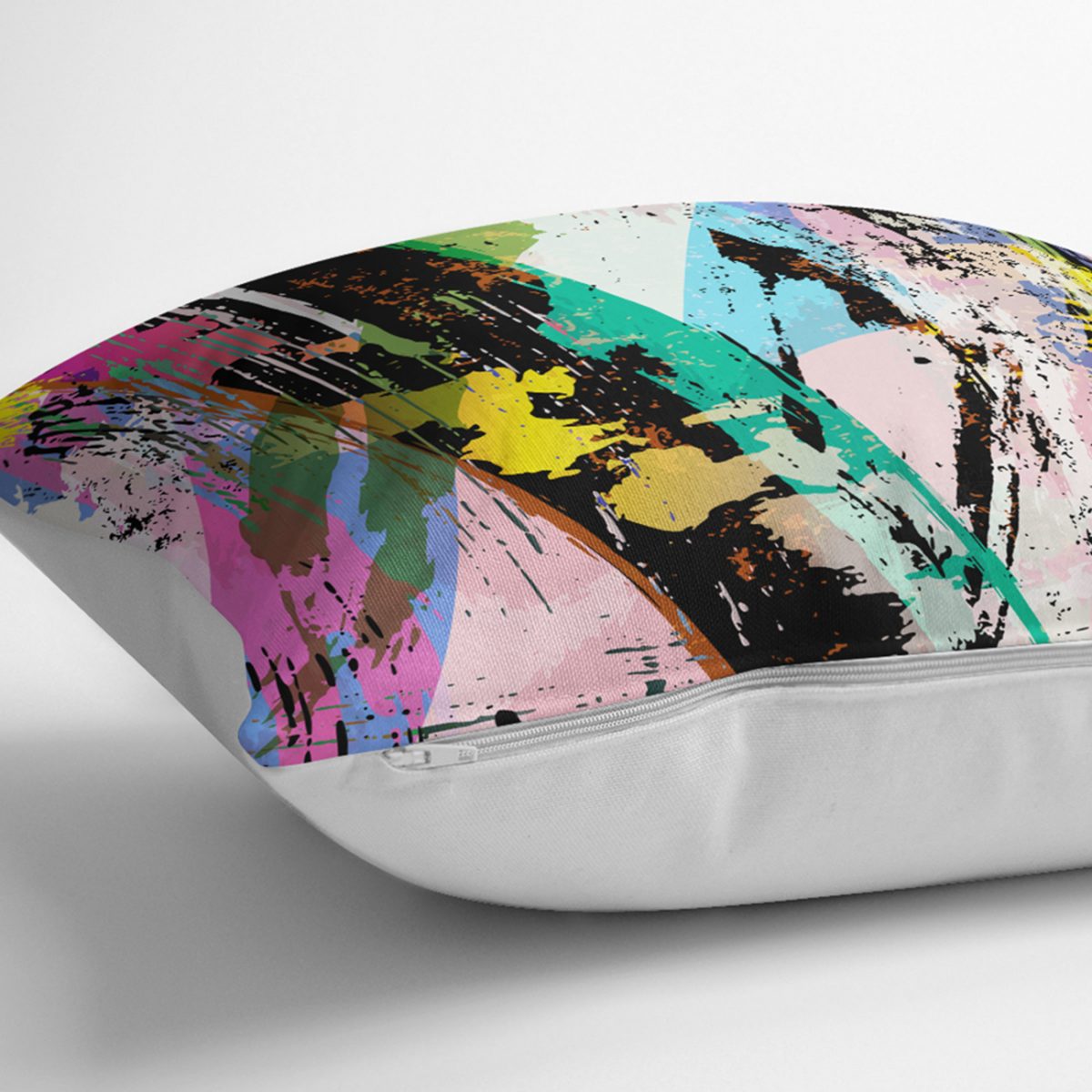 Renkli Sulu Boya Fırça Darbeli Motifli Modern Yastık Kılıfı Realhomes