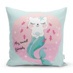 My Sweet Friends Deniz Kızlı Kedi Özel Tasarımlı Yastık Kılıfı Realhomes