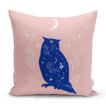 - Rh-K5749-Bej-Pembe-Zeminde-Mavi-Baykus-Motifli-Dekoratif-Kirlent-Kilifi - Realhomes Bej Pembe Zeminde Mavi Baykuş Motifli Dekoratif Kırlent Kılıfı Realhomes