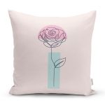 Pembe Zeminde Gül Motifli Bohemian Dekoratif Kırlent Kılıfı Realhomes