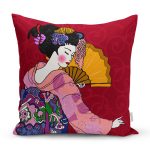 - Rh-K5790-Yelpazeli-Japon-Kadin-Motifli-Dekoratif-Yastik-Kilifi - Realhomes Yelpazeli Japon Kadın Motifli Dekoratif Yastık Kılıfı Realhomes