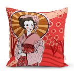 - Rh-K5801-Kahverengi-Semsiyeli-Japon-Bayan-Motifli-Dijital-Baskili-Kirlent-Kilifi - Realhomes Kahverengi Şemsiyeli Japon Bayan Motifli Dijital Baskılı Kırlent Kılıfı Realhomes