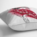 Kırmızı Yelpazeli Şaman Japon Kadın Motifli Kırlent Kılıfı Realhomes