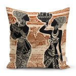 - Rh-K5818-Etnik-Desen-Zeminli-Afrika-Kadin-Motifli-Dekoratif-Yastik-Kilifi - Realhomes Etnik Desen Zeminli Afrika Kadın Motifli Dekoratif Yastık Kılıfı Realhomes