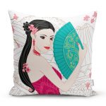 - Rh-K5821-Mavi-Yelpazeli-Cizgi-Motifli-Kadin-Motifli-Dekoratif-Yastik-Kilifi - Realhomes Mavi Yelpazeli Çizgi Motifli Kadın Motifli Dekoratif Yastık Kılıfı Realhomes