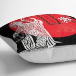 Beyaz Dal Desenli Çift Yelpazeli Japan Kadın Modern Yastık Kılıfı Realhomes