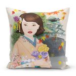 - Rh-K5834-Japon-Kulturu-Zeminli-Gul-Tutan-Japon-Kadin-Modern-Kirlent-Kilifi - Realhomes Japon Kültürü Zeminli Gül Tutan Japon Kadın Modern Kırlent Kılıfı Realhomes