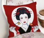 - Rh-K5843-Susi-Yiyen-Japon-Kiz-Motifli-Modern-Yastik-Kilifi-1 - Realhomes Suşi Yiyen Japon Kız Motifli Modern Yastık Kılıfı Realhomes