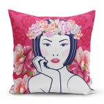 - Rh-K5853-Cicek-Tacli-Japon-Kadin-Figurlu-Dekoratif-Kirlent-Kilifi - Realhomes  Çiçek Taçlı Japon Kadın Figürlü Dekoratif Kırlent Kılıfı Realhomes