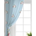 Çiçek Desenli Dijital Baskılı Salon Fon Perde Realhomes