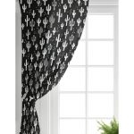 Siyah Beyaz Kaktüs Baskılı Dekoratif Salon Fon Perde Realhomes