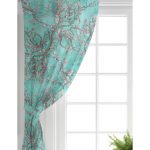 Yağlı Boya Yeşil Ağaç Motifleri Dijital Baskılı Salon Fon Perde Realhomes