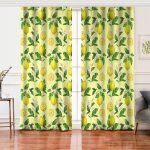 Krem Zeminli Limon Desenli Salon Fon Perde Realhomes