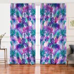 Mavi Zeminde Tropikal Objeler Modern Salon Fon Perde Realhomes