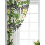 Pudra Zeminli Egzotik Zebra Tasarımlı Modern Salon Fon Perde Realhomes