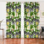 Pudra Zeminli Egzotik Zebra Tasarımlı Modern Salon Fon Perde Realhomes