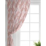 Pudra Renkli Üçgen Zeminli Modern Salon Fon Perde Realhomes