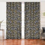 Leopar Desenli Altın Detaylı Özel Tasarım Modern Salon Fon Perde Realhomes