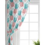 Renkli Zeminli Ananaslar Özel Tasarım Salon Fon Perde Realhomes