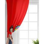 - Rh-Perde-3281-Kirmizi-Zeminli-Popart-Wow-Desenli-Modern-Salon-Fon-Perde-1 - Realhomes Kırmızı Zeminli Popart Wow Desenli Modern Salon Fon Perde Realhomes