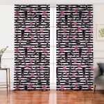 - Rh-Perde-3286-Siyah-Cizgili-Popart-Makeup-Desenli-Salon-Fon-Perde - Realhomes Siyah Çizgili Popart Makeup Desenli Salon Fon Perde Realhomes