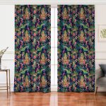 - Rh-Perde-3308-Lacivert-Zeminli-Amazon-Ormanlari-Temali-Modern-Salon-Fon-Perde - Realhomes  Lacivert Zeminli Amazon Ormanları Temalı Modern Salon Fon Perde Realhomes