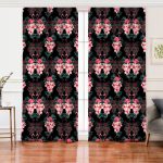 - Rh-Perde-3314-Siyah-Zeminde-Lilyum-ve-Flamingo-Ozel-Tasarim-Salon-Fon-Perde - Realhomes Siyah Zeminde Lilyum ve Flamingo Özel Tasarım Salon Fon Perde Realhomes