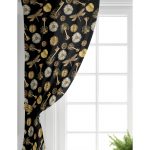 - Rh-Perde-3323-Siyah-Zeminde-Etnik-Objeler-Ozel-Tasarimli-Salon-Fon-Perde-1 - Realhomes Siyah Zeminde Etnik Objeler Özel Tasarımlı Salon Fon Perde Realhomes