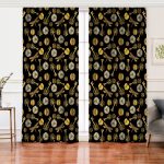 - Rh-Perde-3323-Siyah-Zeminde-Etnik-Objeler-Ozel-Tasarimli-Salon-Fon-Perde - Realhomes Siyah Zeminde Etnik Objeler Özel Tasarımlı Salon Fon Perde Realhomes