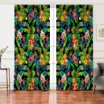 - Rh-Perde-3362-Siyah-Zeminli-Geometrik-Yapraklar-Desenli-Salon-Fon-Perde - Realhomes Siyah Zeminli Geometrik Yapraklar Desenli Salon Fon Perde Realhomes