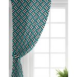 Mavi Çizgili Siyah Beyaz Desenli Salon Fon Perde Realhomes