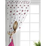 Balerin Kız Çizimli Dijital Baskılı 3D Salon Fon Perde Realhomes