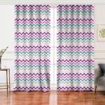 Zigzag Desen Dijital Baskılı Salon Fon Perde Realhomes