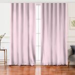 RealHomes Düz Açık Pembe Renkli Dijital Baskılı Salon Fon Perde Realhomes