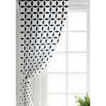 - Black and white rhombus pattern background design - Realhomes  RealHomes Dijital Baskılı Salon Fon Perde Realhomes