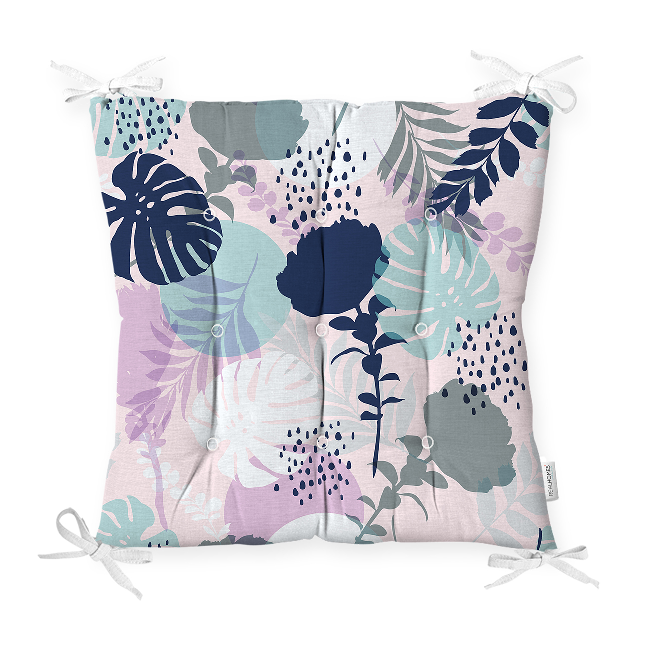 Realhomes Tropik Yaprak Motifli Dekoratif Dijital Baskili Pofidik Sandalye Minderi Realhomes Realhomes Tropik Yaprak Motifli Dekoratif Dijital Baskili Pofidik Sandalye Minderi Realhomes