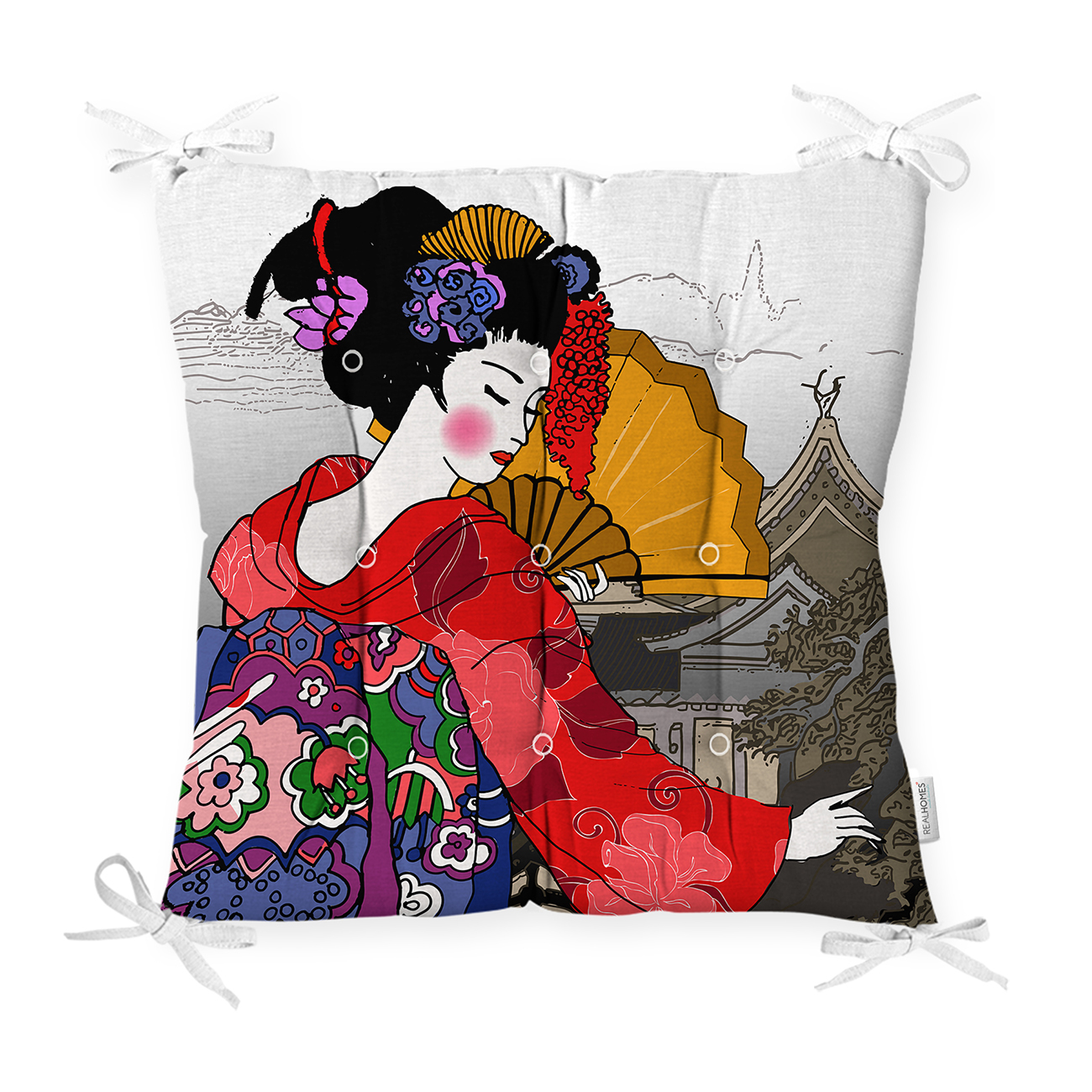 Etnik Desen Zeminli Sari Yelpazeli Japon Kadin Motifli Pofidik Sandalye Minderi Realhomes Etnik Desen Zeminli Sari Yelpazeli Japon Kadin Motifli Pofidik Sandalye Minderi Realhomes