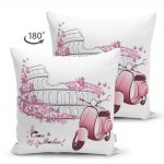 - Suet-K-103-1 - Realhomes Modern İtalia Çift Taraflı Dijital Baskılı Dekoratif Süet Yastık Kırlent Kılıfı Realhomes