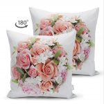 - Suet-K-108-1 - Realhomes Çift Taraflı Çiçek Desenli Dijital Baskılı Dekoratif Süet Yastık Kırlent Kılıfı Realhomes