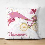 - Suet-K-116 - Realhomes Çift Taraflı Modern Bisiklet Desenli Dijital Baskılı Süet Yastık Süet Kırlent Kılıfı Realhomes