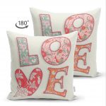 - Suet-K-119-1 - Realhomes  Çift Taraflı Aşk Temalı Dijital Baskılı Dekoratif Süet Yastık Kırlent Kılıfı Realhomes