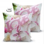 - Suet-K-133-1 - Realhomes  Çift Taraflı Aşk Temalı Dijital Baskılı Dekoratif Süet Yastık Kırlent Kılıfı Realhomes