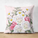- Suet-K-158-1 - Realhomes Çift Taraflı Çiçek Desenli Dijital Baskılı Dekoratif Süet Yastık Kırlent Kılıfı Realhomes