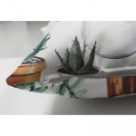 Çift Taraflı Kaktüs Desenli Dijital Baskılı Dekoratif Süet Yastık Kırlent Kılıfı Realhomes