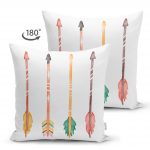 - Suet-K-2008-1 - Realhomes Çift Taraflı Renkli Oklar Dijital Baskılı Modern Süet Yastık Kırlent Kılıfı Realhomes