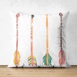 - Suet-K-2008 - Realhomes Çift Taraflı Renkli Oklar Dijital Baskılı Modern Süet Yastık Kırlent Kılıfı Realhomes