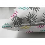 - Suet-K-2013-2 - Realhomes  Renkli Ananas Desenli Çift Taraflı Dijital Baskılı Süet Yastık Kırlent Kılıfı Realhomes