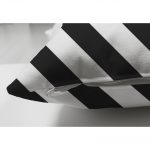 - Suet-K-2018-2 - Realhomes  Siyah Beyaz Şeritli Çift Taraflı Dijital Baskılı Süet Yastık Kırlent Kılıfı Realhomes