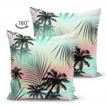 - Suet-K-2036-1 - Realhomes  Realhomes Palmiye Yaprakları Çift Taraflı Süet Yastık Kırlent Kılıfı Realhomes