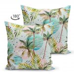 - Suet-K-2039-1 - Realhomes Realhomes Palmiye Çizim Çift Taraflı Süet Yastık Kırlent Kılıfı Realhomes